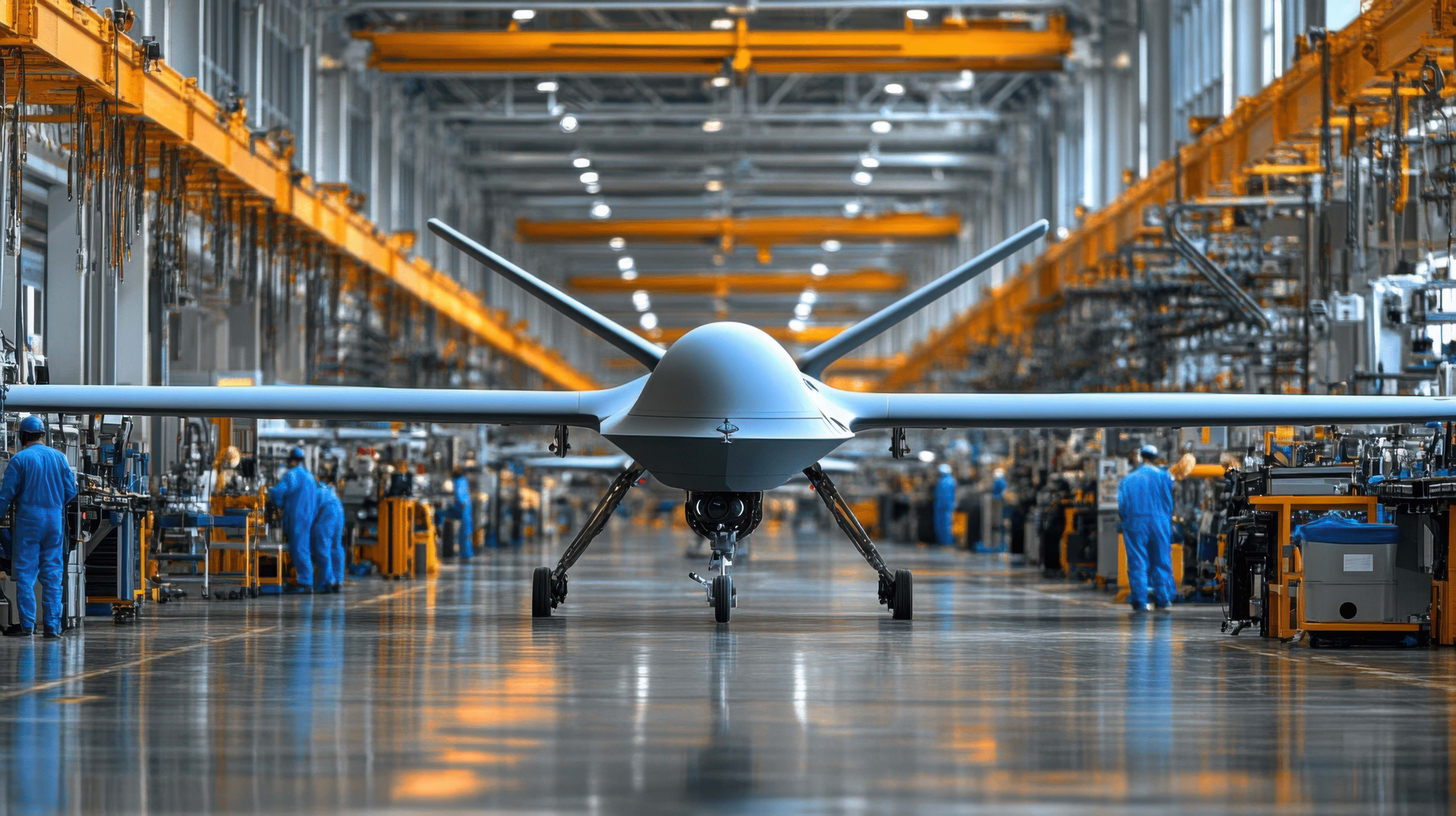 Defense vehicle in manufacturing and testing facility