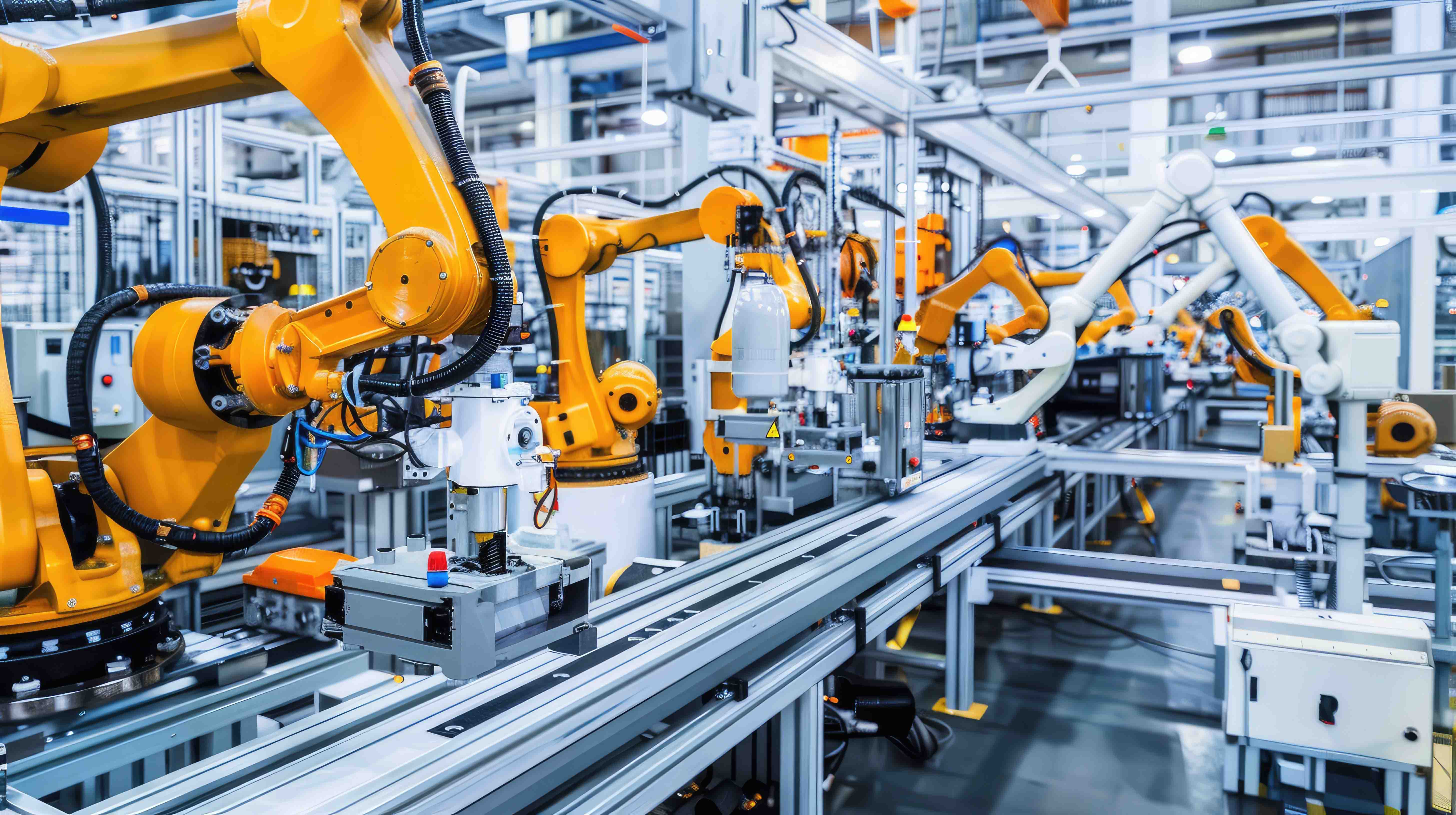 Industrial robots operating in a factory automation cell